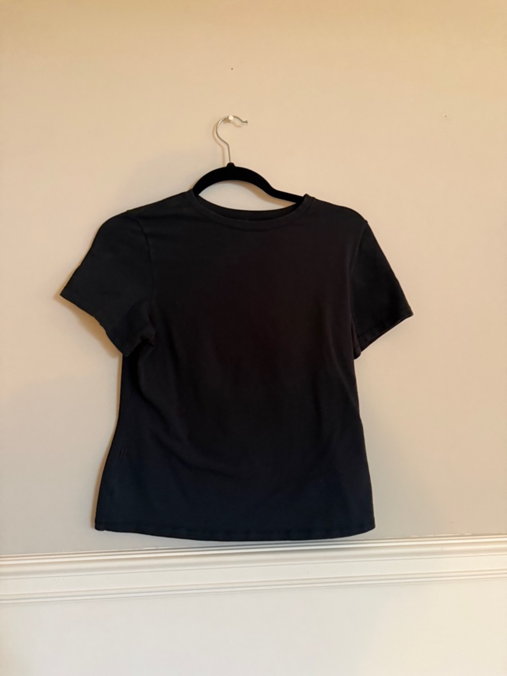 SKIMS Black Short Sleeve Crewneck Tee
